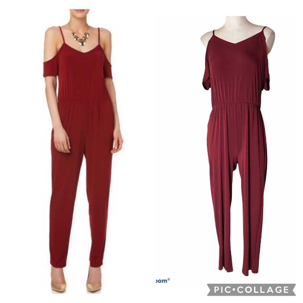 SIMPLY STYLED Cold Shoulder Slinky V Neck Pull On Romper Medium